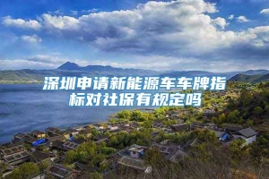 深圳申请新能源车车牌指标对社保有规定吗