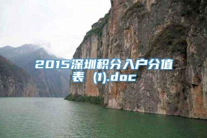 2015深圳积分入户分值表 (1).doc