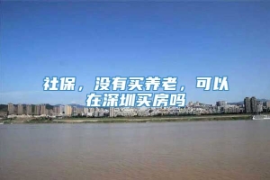社保，没有买养老，可以在深圳买房吗