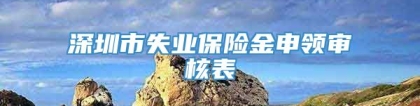 深圳市失业保险金申领审核表