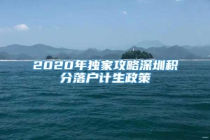 2020年独家攻略深圳积分落户计生政策