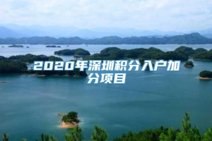 2020年深圳积分入户加分项目