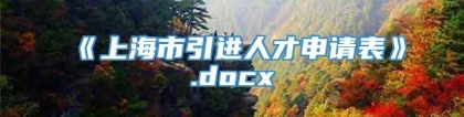 《上海市引进人才申请表》.docx