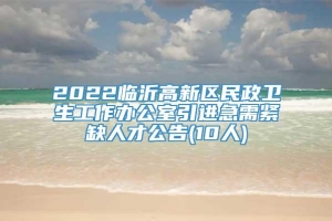 2022临沂高新区民政卫生工作办公室引进急需紧缺人才公告(10人)