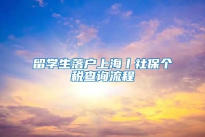 留学生落户上海丨社保个税查询流程