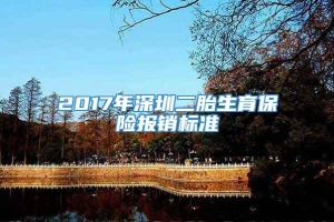 2017年深圳二胎生育保险报销标准