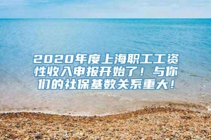2020年度上海职工工资性收入申报开始了！与你们的社保基数关系重大！