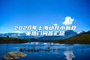 2020年上海幼升小新政策热门问答汇总