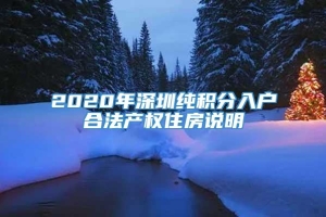 2020年深圳纯积分入户合法产权住房说明