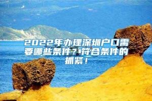 2022年办理深圳户口需要哪些条件？符合条件的抓紧！
