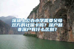 深圳上公办小学需要父母双方的社保卡吗？深户和非深户有什么区别？