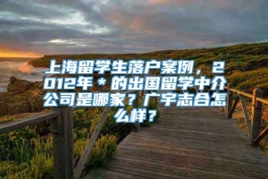 上海留学生落户案例，2012年＊的出国留学中介公司是哪家？广宇志合怎么样？