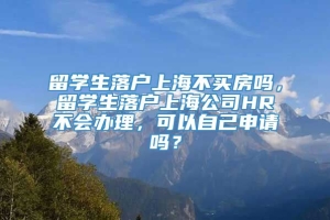 留学生落户上海不买房吗，留学生落户上海公司HR不会办理，可以自己申请吗？