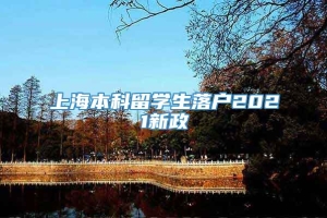 上海本科留学生落户2021新政