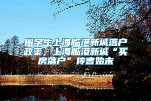 留学生上海临港新城落户政策，上海临港新城“买房落户”传言始末