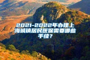 2021-2022年办理上海城镇居民医保需要哪些手续？