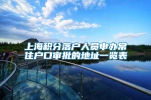 上海积分落户人员申办常住户口审批的地址一览表