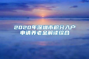 2020年深圳市积分入户申请养老金解读综合