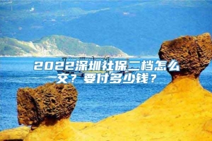 2022深圳社保二档怎么交？要付多少钱？