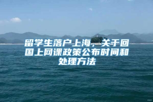 留学生落户上海，关于回国上网课政策公布时间和处理方法