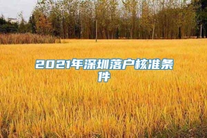 2021年深圳落户核准条件