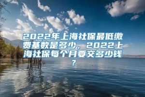 2022年上海社保最低缴费基数是多少，2022上海社保每个月要交多少钱？
