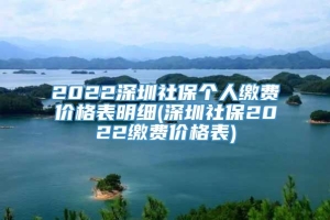 2022深圳社保个人缴费价格表明细(深圳社保2022缴费价格表)