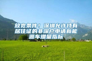 放宽条件！深圳允许持有居住证的非深户申请新能源车增量指标
