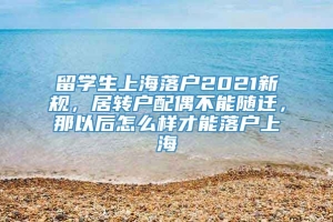 留学生上海落户2021新规，居转户配偶不能随迁，那以后怎么样才能落户上海