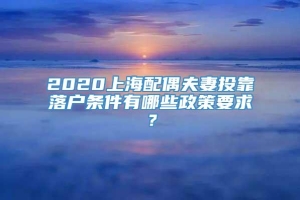 2020上海配偶夫妻投靠落户条件有哪些政策要求？