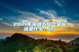 2021年深圳五险一金标准是什么？(2)
