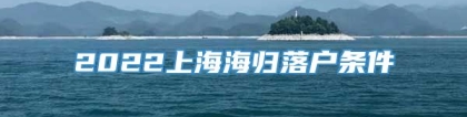 2022上海海归落户条件