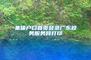 集体户口首页登录广东政务服务网打印