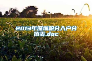 2013年深圳积分入户分值表.doc