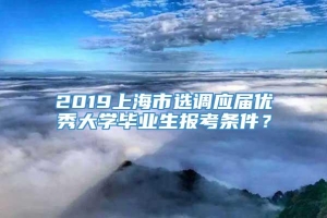 2019上海市选调应届优秀大学毕业生报考条件？