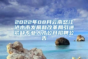2022年08月云南怒江泸水市发展和改革局引进紧缺专业人才公开招聘公告