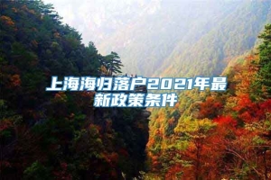 上海海归落户2021年最新政策条件