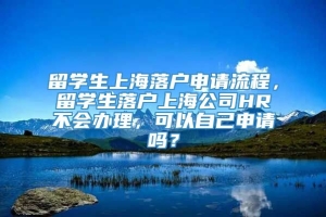 留学生上海落户申请流程，留学生落户上海公司HR不会办理，可以自己申请吗？