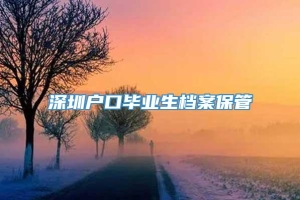 深圳户口毕业生档案保管