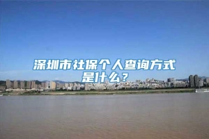 深圳市社保个人查询方式是什么？