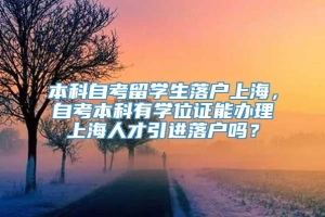 本科自考留学生落户上海，自考本科有学位证能办理上海人才引进落户吗？