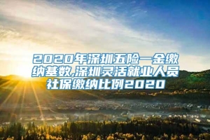 2020年深圳五险一金缴纳基数,深圳灵活就业人员社保缴纳比例2020