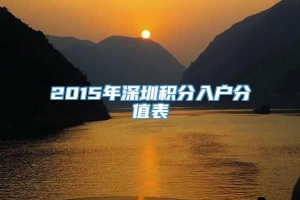 2015年深圳积分入户分值表