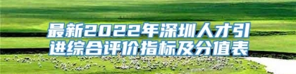最新2022年深圳人才引进综合评价指标及分值表