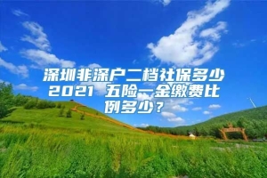 深圳非深户二档社保多少2021 五险一金缴费比例多少？