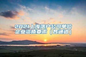 2021上海落户公司单位企业资质要求（各通道）