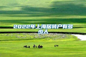 2022年上海居转户有多少人