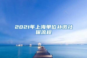 2021年上海单位补缴社保流程