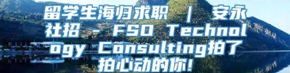 留学生海归求职 ｜ 安永社招 - FSO Technology Consulting拍了拍心动的你!