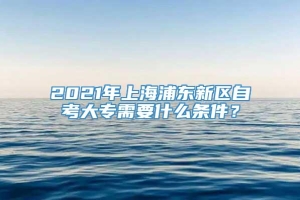 2021年上海浦东新区自考大专需要什么条件？
